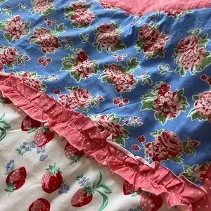 Matilda Jane Bedding Matilda Jane Pink Blue Strawberry Fields Blanket Nwt Poshmark